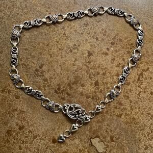 Brighton vintage silver‎ and gold heart link chain belt